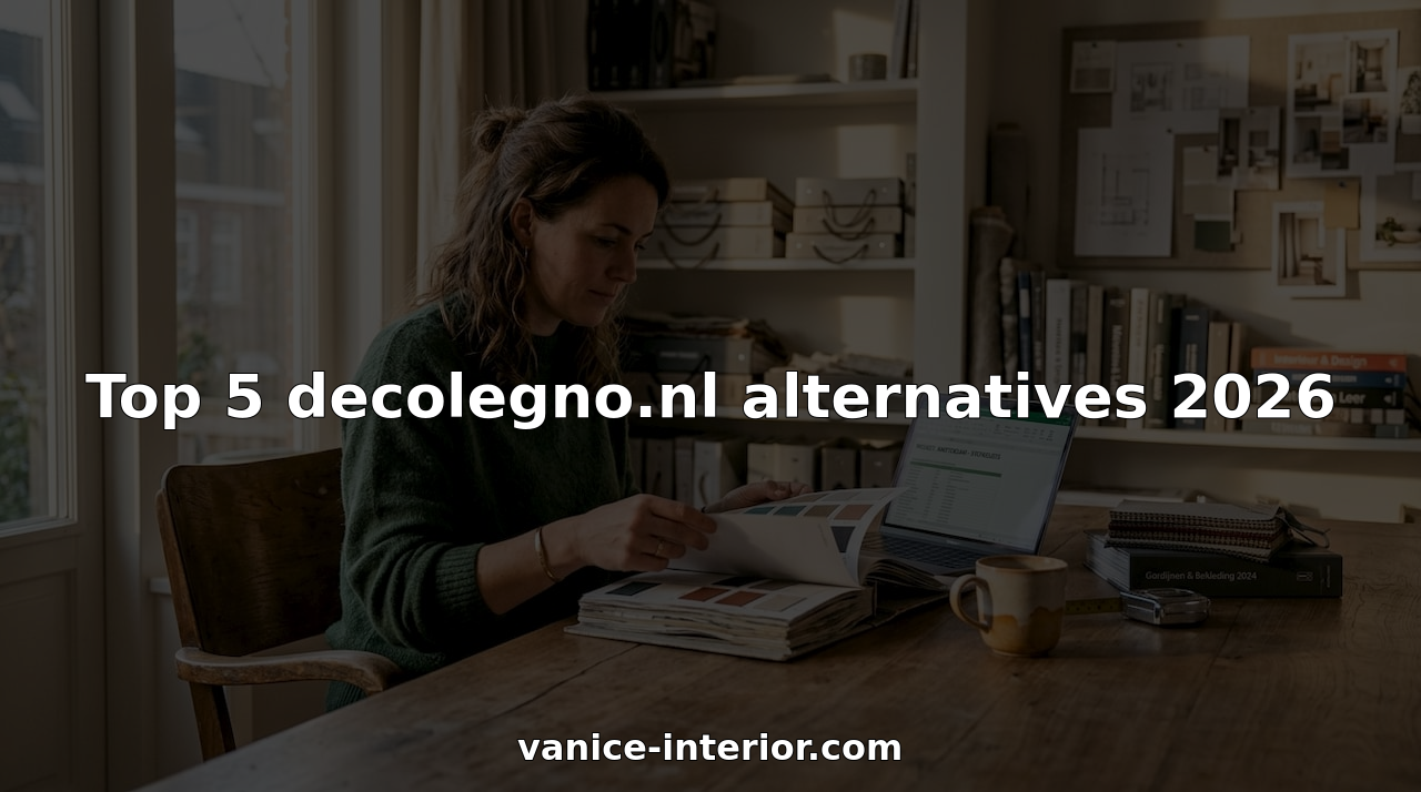 Een interieurontwerper bekijkt en beoordeelt verschillende materiaalstalen op kantoor.