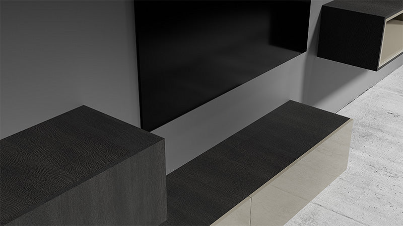 tv kast met losse elementen, modulaire tv kast, tv meubel samenstellen, tv wandmeubel flexibel, tv kast met opbergruimte, wandmeubel tv van VAN ICE, los tv meubel, tv kast met vitrinekast, tv meubel op maat, design tv meubel modulair, tv kast modern, tv meubel met wandplanken
